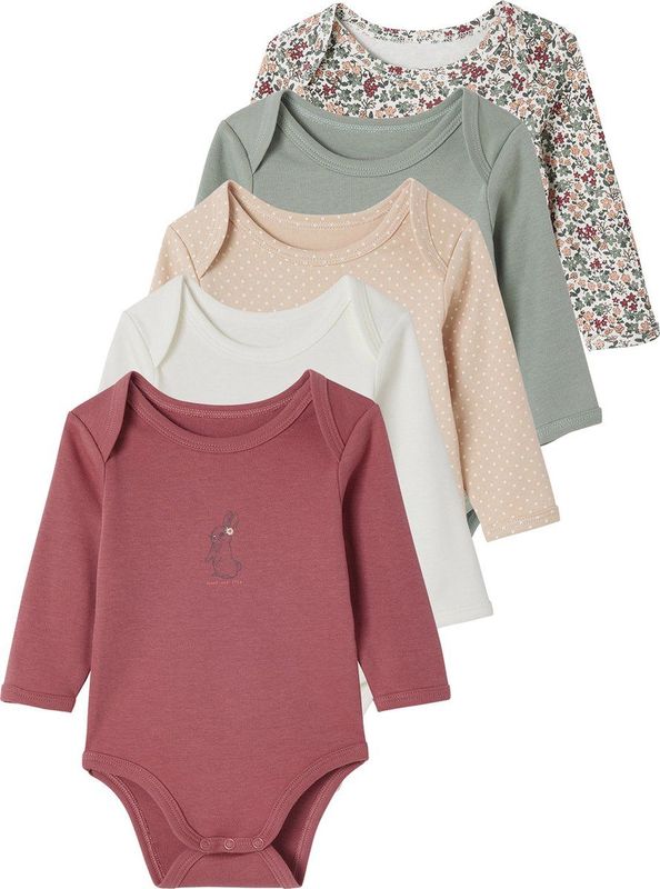 Vertbaudet Set van 5 Rompertjes - Lange Mouwen - Amerikaanse Armsgaten