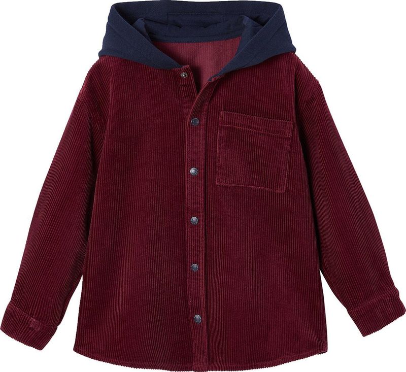 Overhemd - Ribfluweel - Jongens - Fleece Capuchon - 100% Katoen
