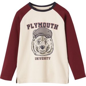 Vertbaudet T-shirt met berenmotief en contrasterende raglanmouwen