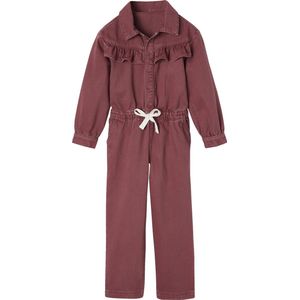 Ruche Jumpsuit - Kleurverwas - 100% Katoen - Lange Mouwen