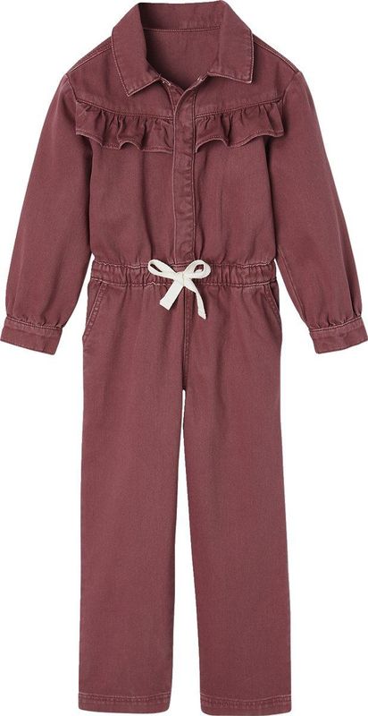Ruche Jumpsuit - Kleurverwas - 100% Katoen - Lange Mouwen