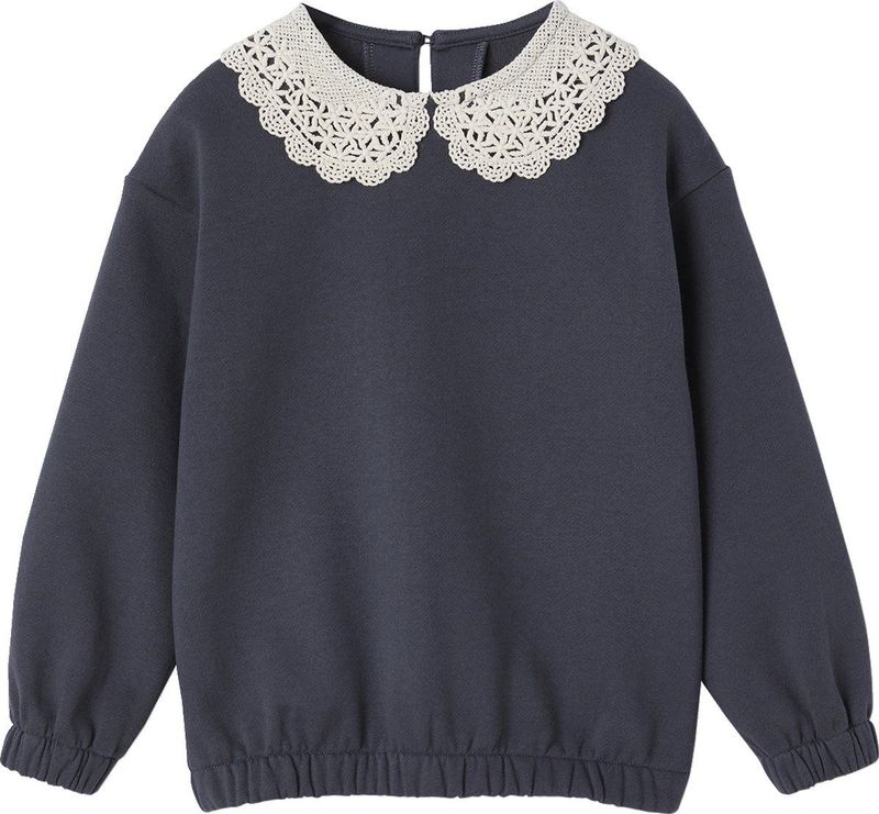 Vertbaudet - Sweater - Meisjes - Zacht - Met Sierlijke Kraag van Macramé