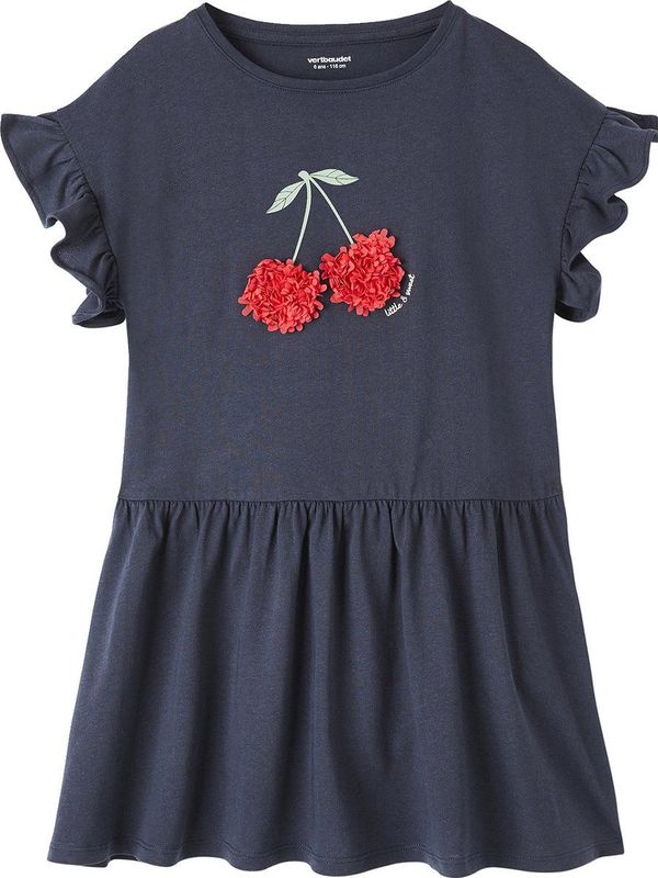 Vertbaudet - Meisjesjurk - Katoen - Met Animatie - Korte Mouwen