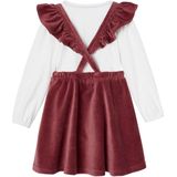 Set - Meisjesshirt - Ronde Hals - Fluwelen Rok - Katoen - Corduroy