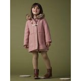 Vertbaudet - Duffel - Navy - Wol - Capuchon met Imitatiebondbont