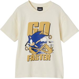 Jongensshirt - Ecru - Sonic Go Faster - Katoen