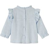 Blabybouse - Hemelsblauw - Blouse - Ruches in Gevlamde Stof