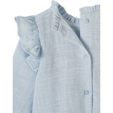 Blabybouse - Hemelsblauw - Blouse - Ruches in Gevlamde Stof