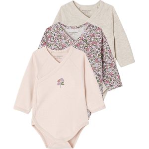 Vertbaudet - Rompertjes - Set van 3 - Overslagromper - Biologisch Katoen