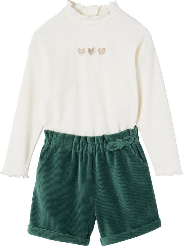 Vertbaudet Meisjesset met shirt + fluwelen short