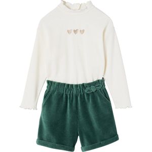 Vertbaudet Meisjesset met shirt + fluwelen short