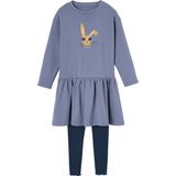 Vertbaudet Jurk van fleece en legging van ribstof meisjes