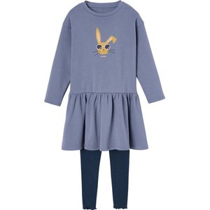 Vertbaudet Jurk van fleece en legging van ribstof meisjes