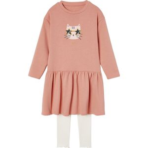 Vertbaudet Jurk van fleece en legging van ribstof meisjes