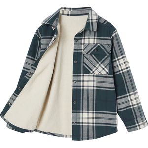 Geruit Overhemd - Blauw - 100% Katoen - Sherpa Voering