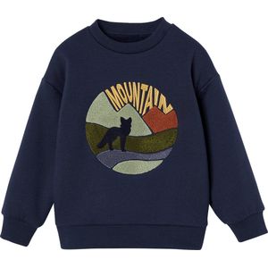 Vertbaudet Jongenssweater met fleecevoering en wolvenmotief