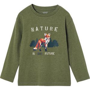 Vertbaudet Jongens-T-shirt met vossenmotief en lange mouwen