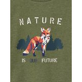 Vertbaudet Jongens-T-shirt met vossenmotief en lange mouwen