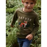 Vertbaudet Jongens-T-shirt met vossenmotief en lange mouwen