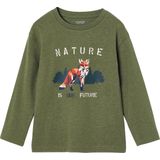 Vertbaudet Jongens-T-shirt met vossenmotief en lange mouwen