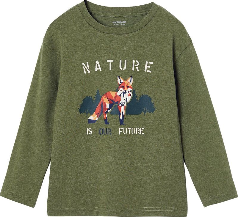 Vertbaudet Jongens-T-shirt met vossenmotief en lange mouwen