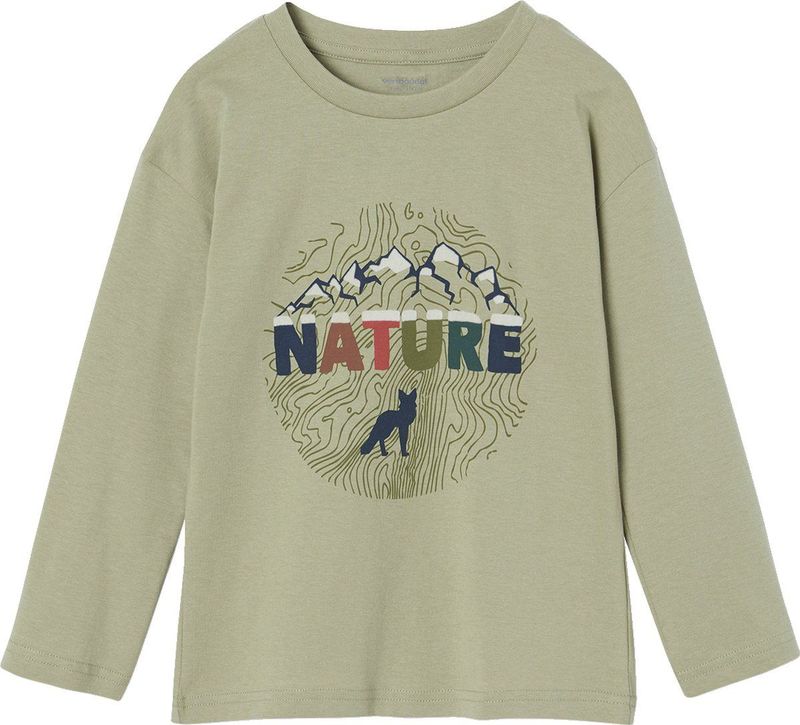 Vertbaudet - Natuur-T-shirt - Jongens - Lange Mouwen - Flockdetails