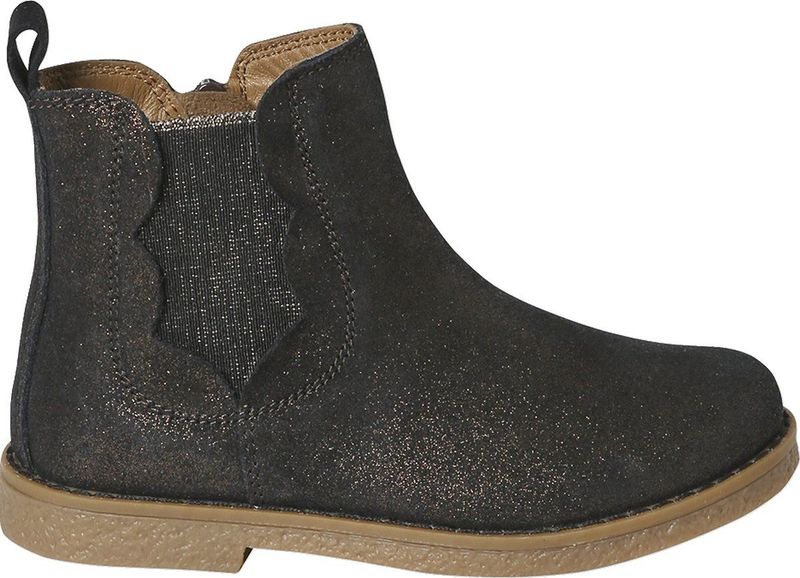 Leren Meisjeslaarzen - Bruin - Geschulpte Inzetstukken - Enkellaarsjes