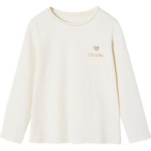 T-shirt - Smaragdgroen - Basics - Lange Mouwen - Hartjesmotief met Pailletten