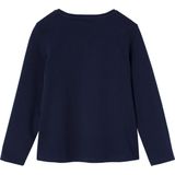 T-shirt - Anna - Meisjes T-shirt - Marineblauw - Bedrukt Konijnmotief met Strikje