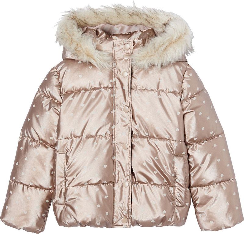 Vertbaudet - Donsjack - Meisjes - Zwart - Gerecycled Polyester, Waterafstotend, Fleece Voering