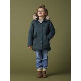 Meisjesparka - Rouge - Glitterparka - Gevoerde Capuchon - 2 Klepzakken