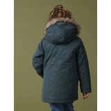 Meisjesparka - Rouge - Glitterparka - Gevoerde Capuchon - 2 Klepzakken