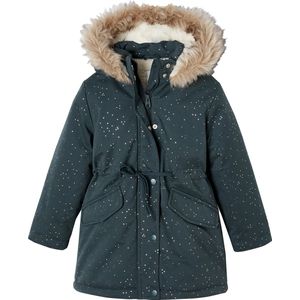 Vertbaudet - Meisjesparka - Glitter - Gevoerde Capuchon - Imitatiebonten Voering