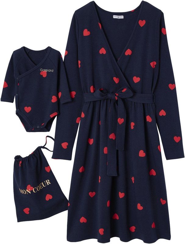 ENVIE DE FRAISE Zwangerschapspakket "Mon coeur" Zwangerschapsnachthemd + babyromper + etui ENVIE DE FRAISE