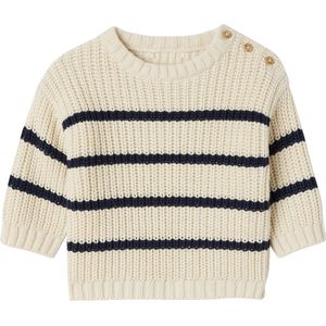 Geribde Babytrui - Gemêleerd Beige - Kabeltricot