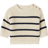 Geribde Babytrui - Gemêleerd Beige - Kabeltricot