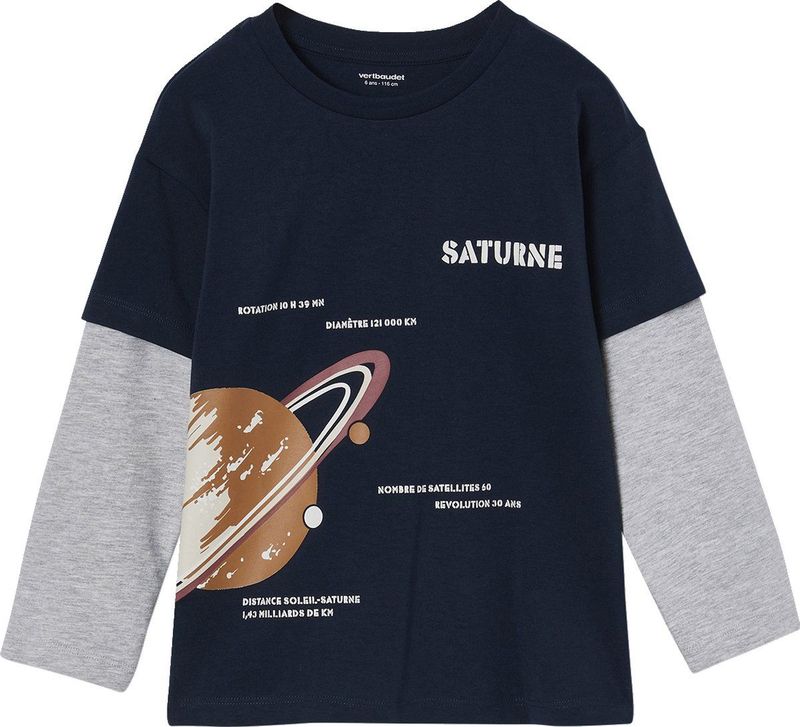 Vertbaudet Jongensshirt met dubbele mouwen