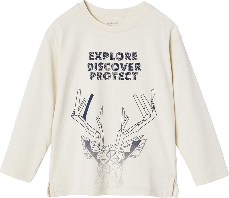 Vertbaudet T-shirt voor jongens met hertenmotief met lange mouwen