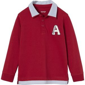 Vertbaudet - Gestreepte Polo - Jongens - Blauw - 2-in-1 Effect, Katoen, Lange Mouwen