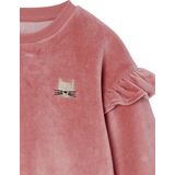 Vertbaudet Meisjessweater met ruches van glad fluweel met kattenmotief