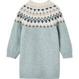 Vertbaudet - Jacquard - Gebreide Meisjesjurk - Licht opstaande Kraag - Lange Mouwen