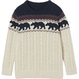 Jacquard - Jongenstrui - Gemêleerd Wit - Kabeltricot