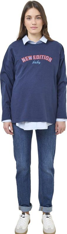 Vertbaudet - Zwangerschapsshirt - Biokatoen - Wit - Geborduurde Inscriptie "New Edition Baby"