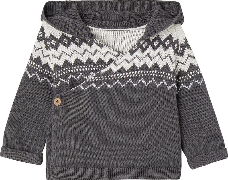 Jacquard - Babyvest - Leiblauw - 60% Katoen, 40% Acryl