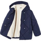 Donsjack - Met Capuchon - Marineblauw - Sherpa Voering - Gerecycled Polyester