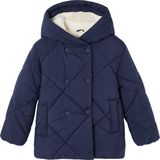 Donsjack - Met Capuchon - Marineblauw - Sherpa Voering - Gerecycled Polyester