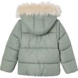 Meegroeijack van fleece voor meisjes met afneembare capuchon en mouwen korstmos