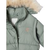 Meegroeijack van fleece voor meisjes met afneembare capuchon en mouwen korstmos