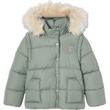 Meegroeijack van fleece voor meisjes met afneembare capuchon en mouwen korstmos