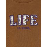 Vertbaudet - Meisjessweater - Oversized - Met Patchletters - Ronde Hals - Lange Mouwen